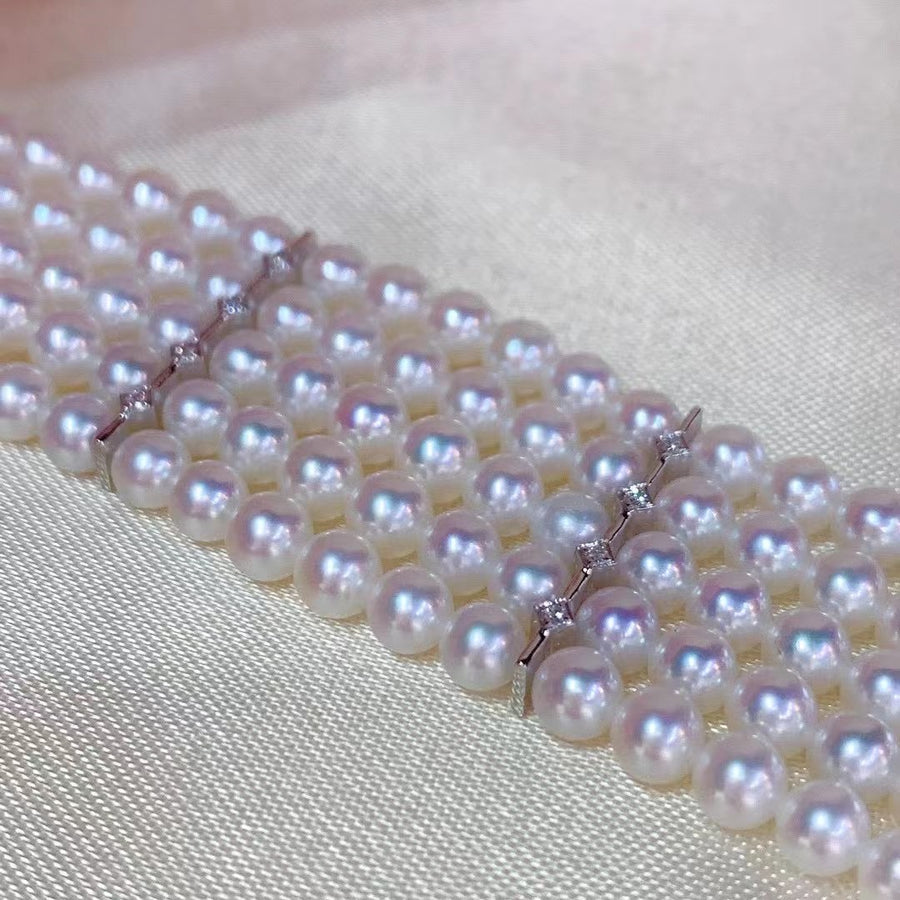 Diamond & Akoya fresh pearl Bracelet