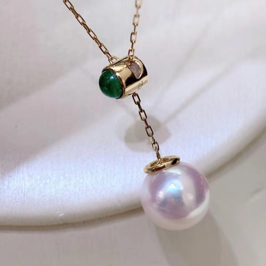 Emerald & Akoya pearl Necklace