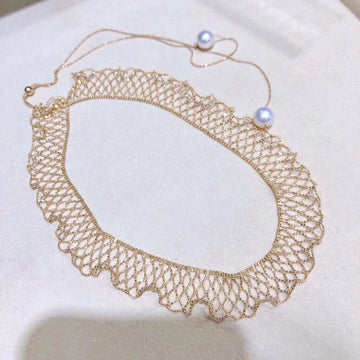 Adjustable Japanese akoya saltwater pearl necklace