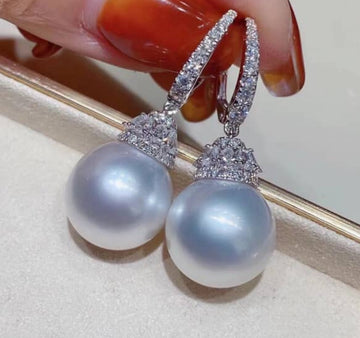 Zircon and Pearl Earrings
