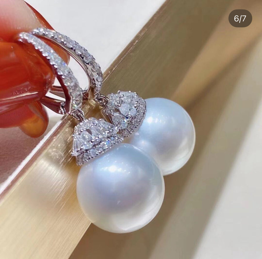 Zircon and Pearl Earrings