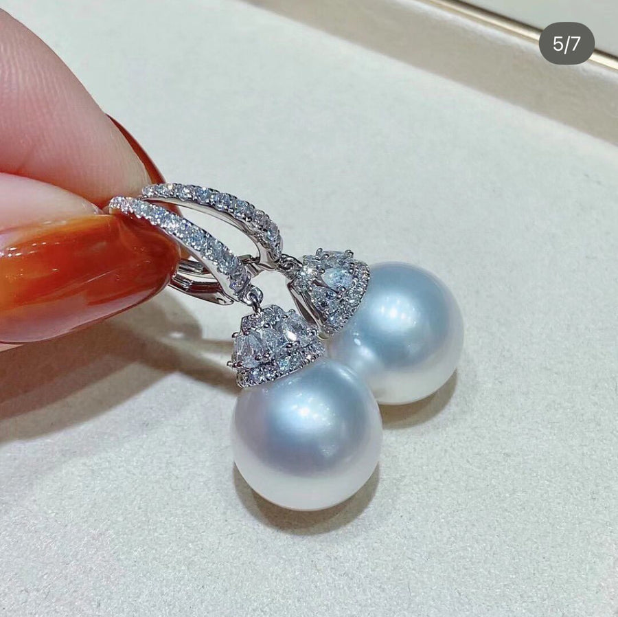 Zircon and Pearl Earrings