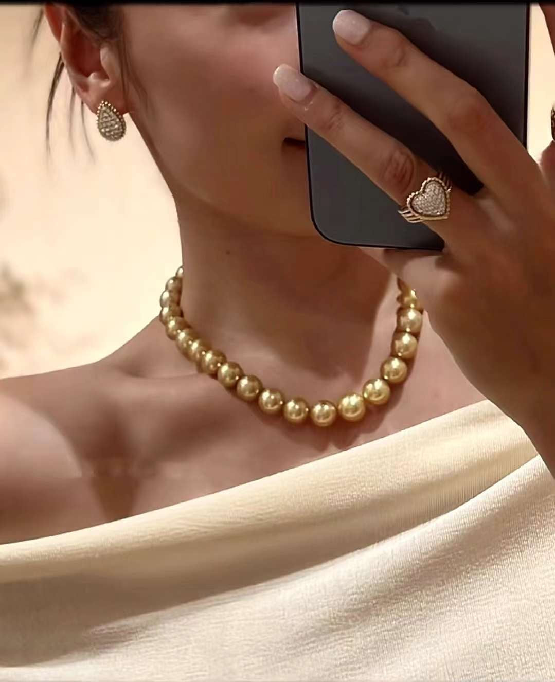 Chakin Golden South Sea Pearl Necklace – ANNIE CASE FINE JEWELRY