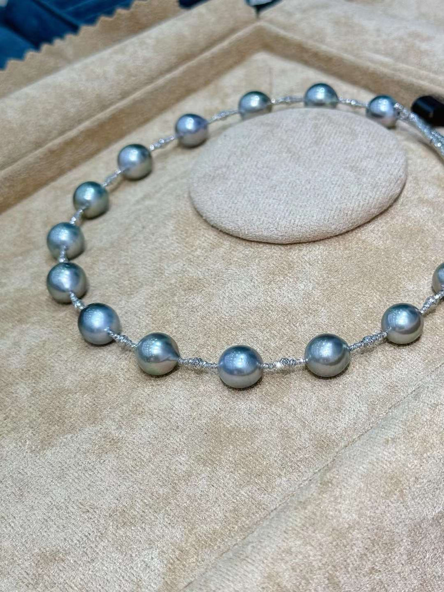 Golden South Sea Pearl/Tahitian pearl Elastic Choker Necklace