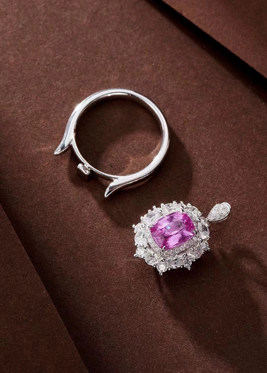 Diamond & Pink Sapphire Ring