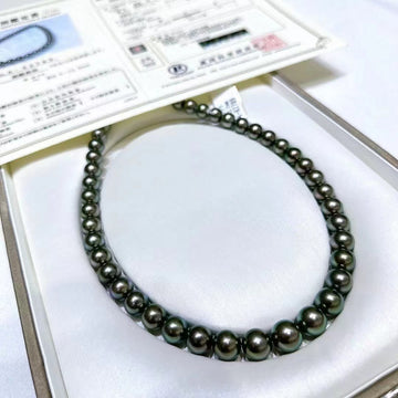 PEACOCK Green | 9.5-12.2mm Tahitian pearl Necklace