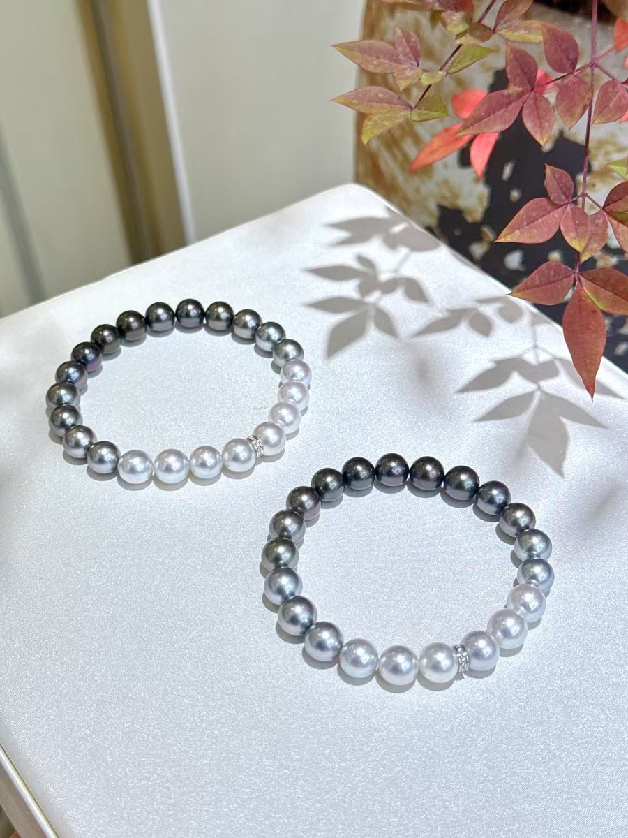 Tahitian Pearl and Akoya Pearl Bracelet