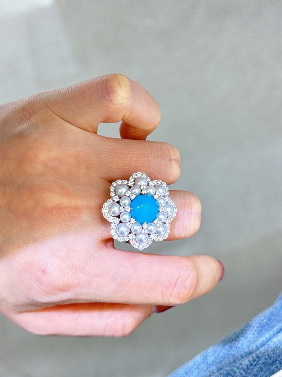 Turquoise and Diamond Ring