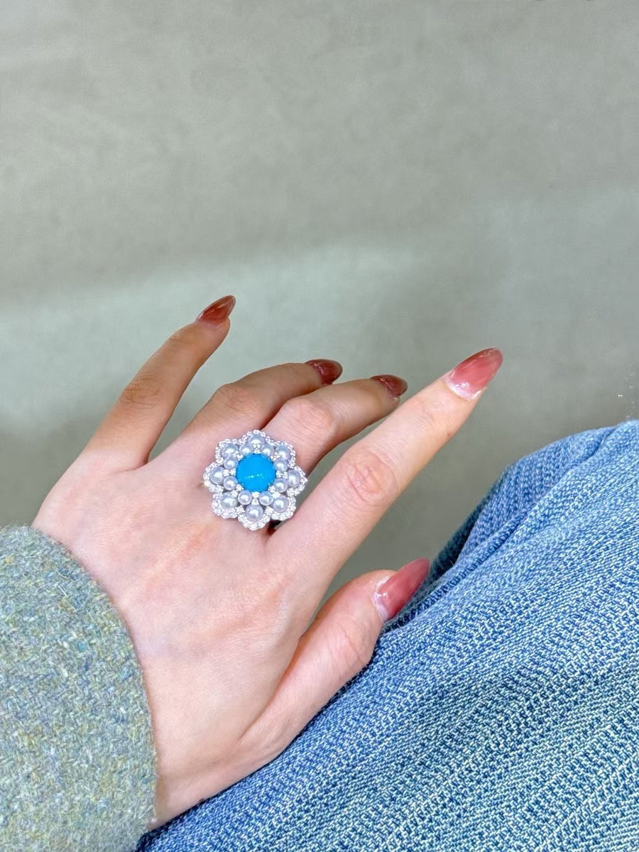 Turquoise and Diamond Ring