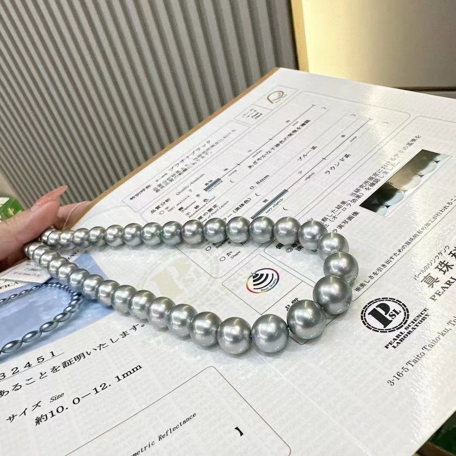 Platinum Grey Tahitian pearl Necklace – ANNIE CASE