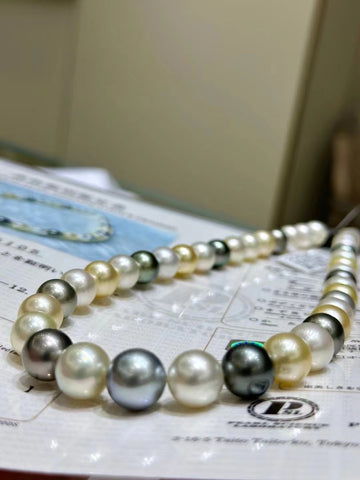 10-12.1mm South Sea pearl & Tahitian pearl Necklace