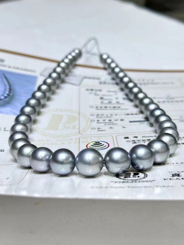 Platinum Grey | 10-12.5mm Tahitian pearl Necklace
