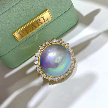 Diamond & MABA pearl Ring
