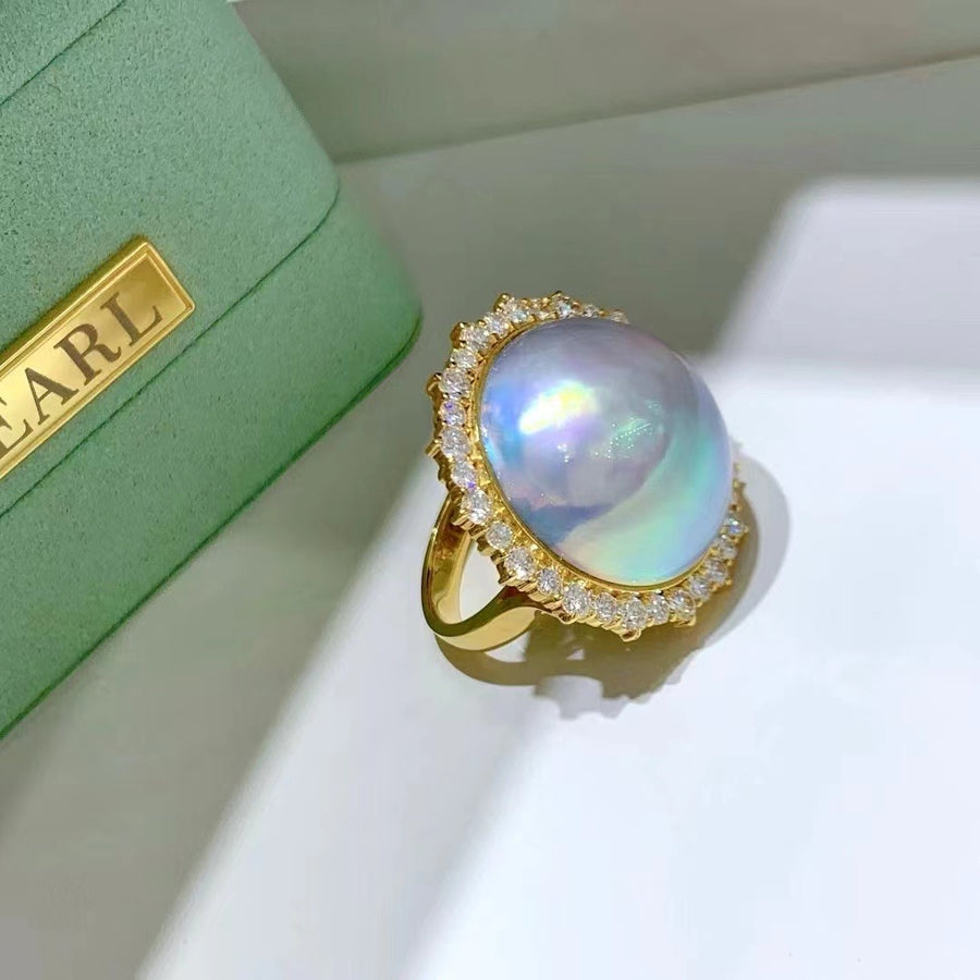 Diamond & MABA pearl Ring