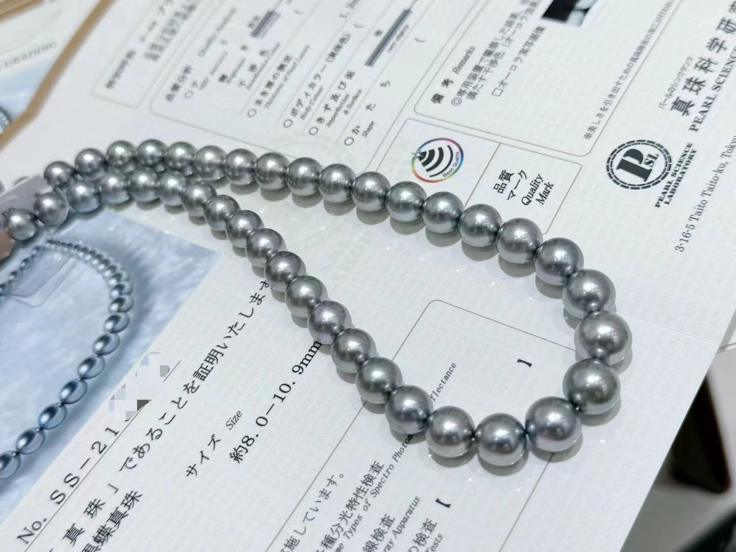 Collier Perles Grises Ann Taylor - Longueur 16 Pouces (40cm) - Occasion