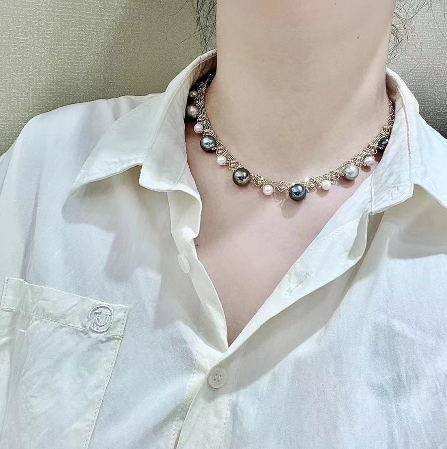 Akoya pearl & Tahitian pearl Necklace