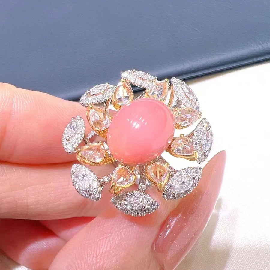 Diamond & Conch pearl Ring/Pendant