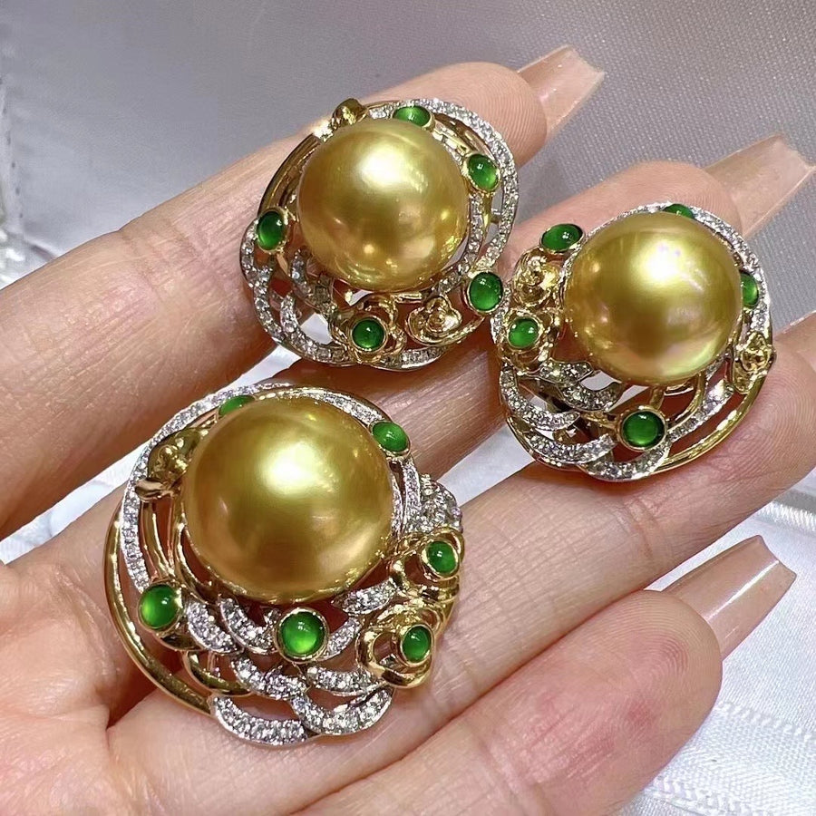 Diamond South Sea pearl Earrings Ring Set – ANNIE CASE FINE