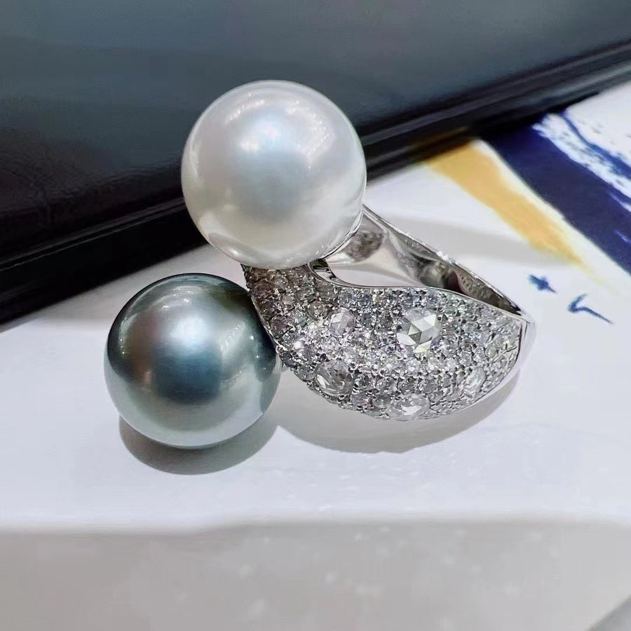 South Sea pearl & Tahitian pearl Ring
