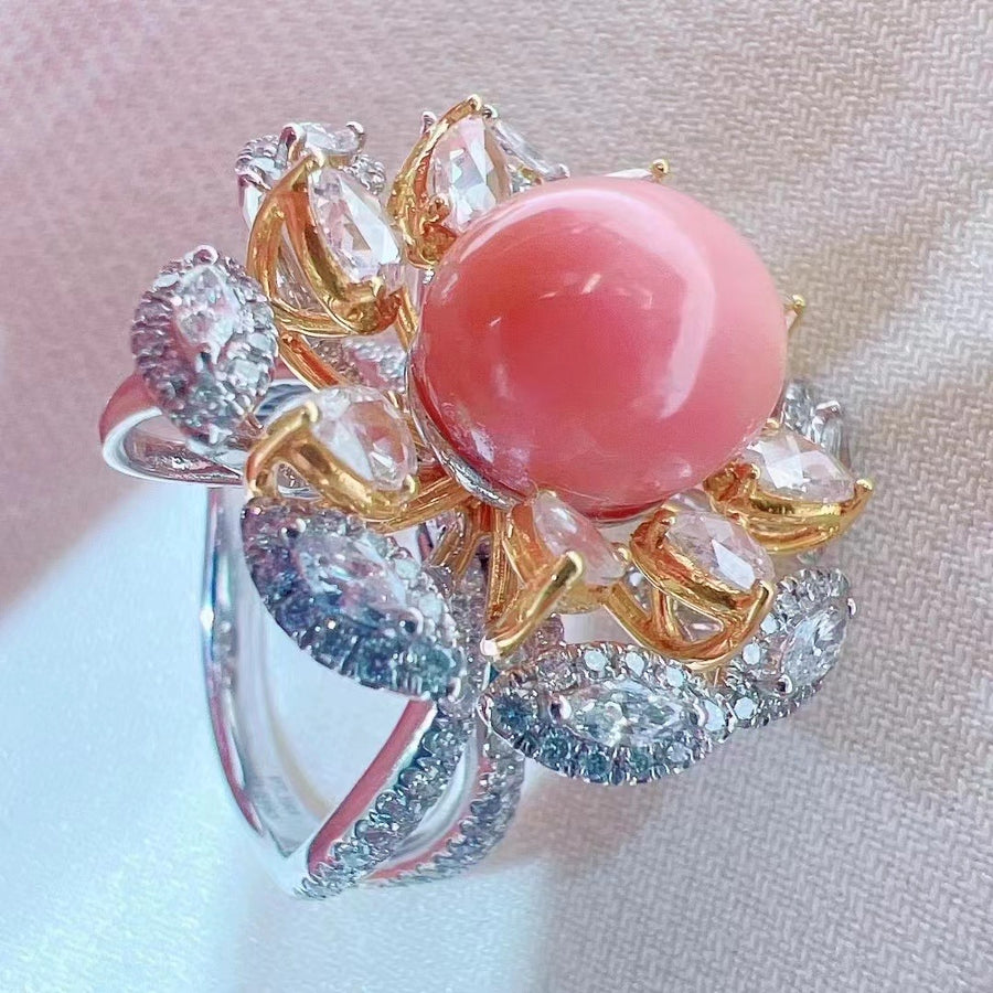 Diamond & Conch pearl Ring/Pendant