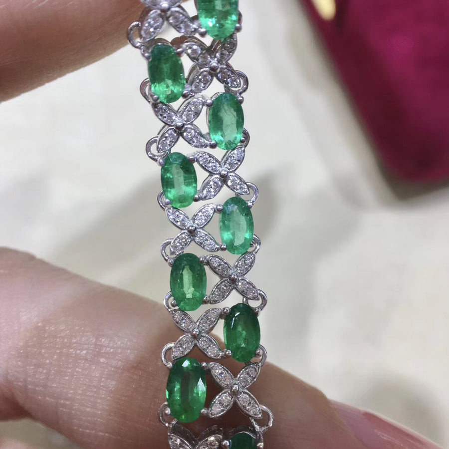 Emerald & Akoya Pearl Bracelet