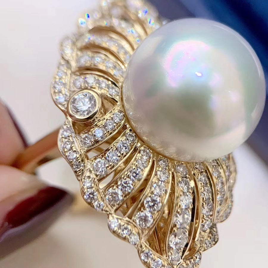 Diamond & South Sea pearl Ring/Pendant