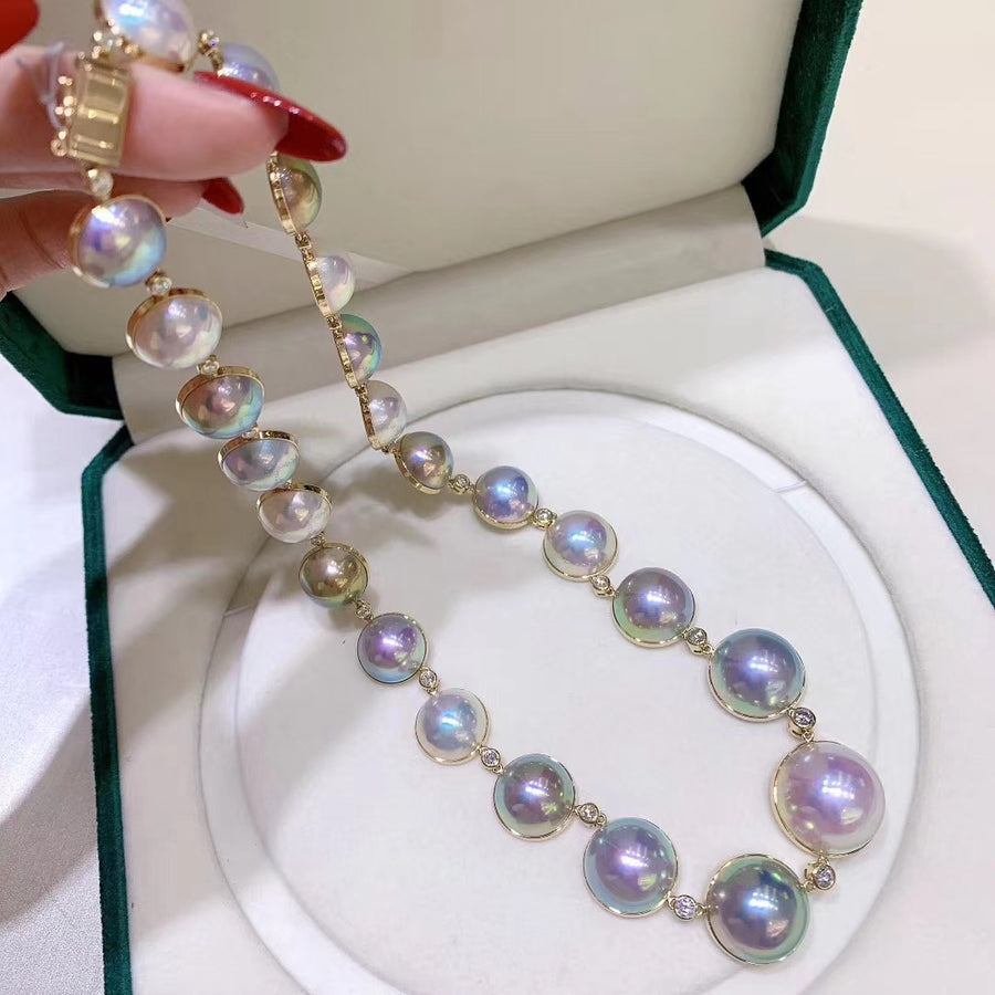 Diamond & MABE pearl Necklace