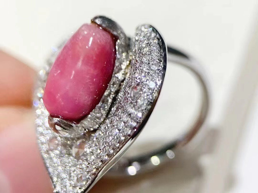 Diamond & Conch pearl Ring