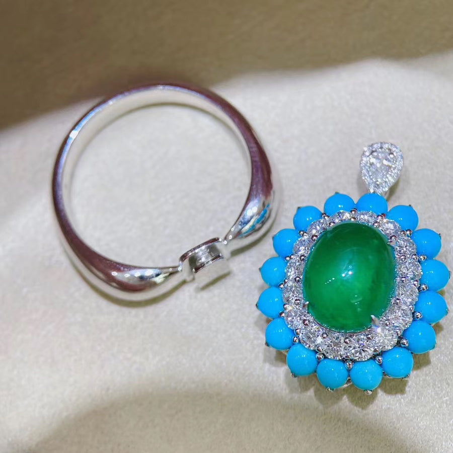 Turquoise & Emerald Ring