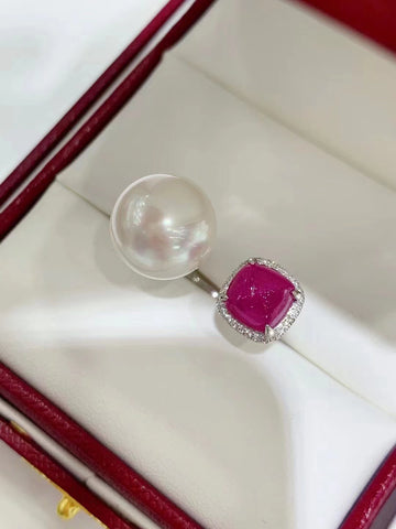 Ruby & South Sea pearl Ring