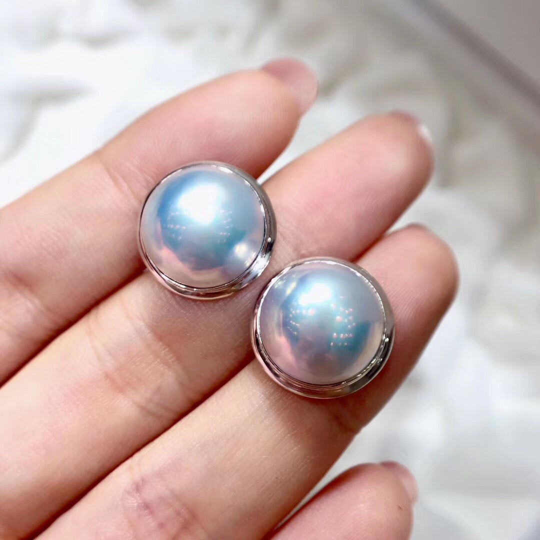 1*p様 All Blue Pearl earrings mediumシルバーピ Pearl Earrings- Blue | Desiderate Jewellery