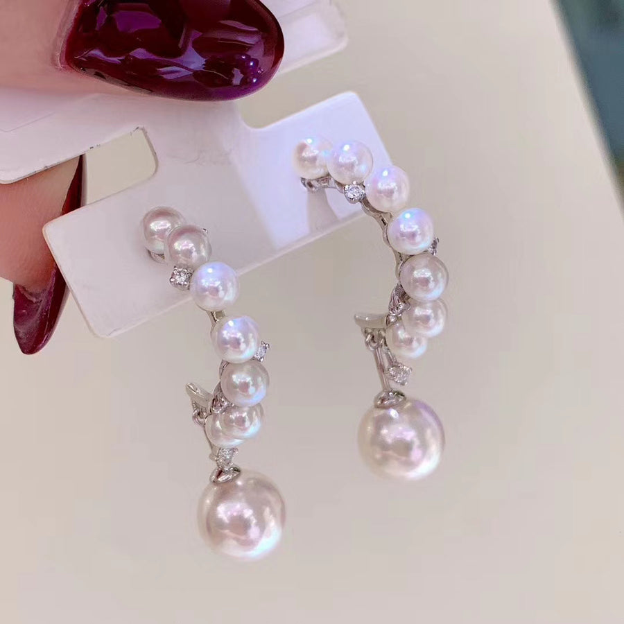 Diamond & Akoya pearl Earrings