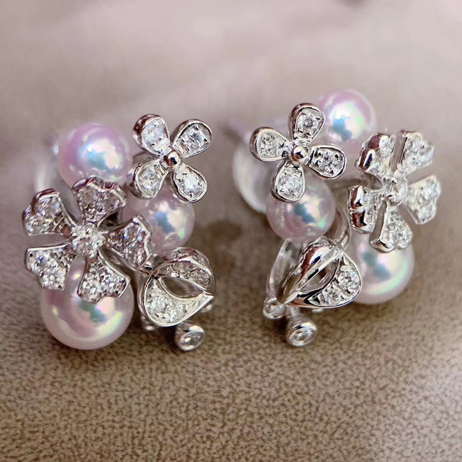 Diamond & Akoya pearl Ear Studs