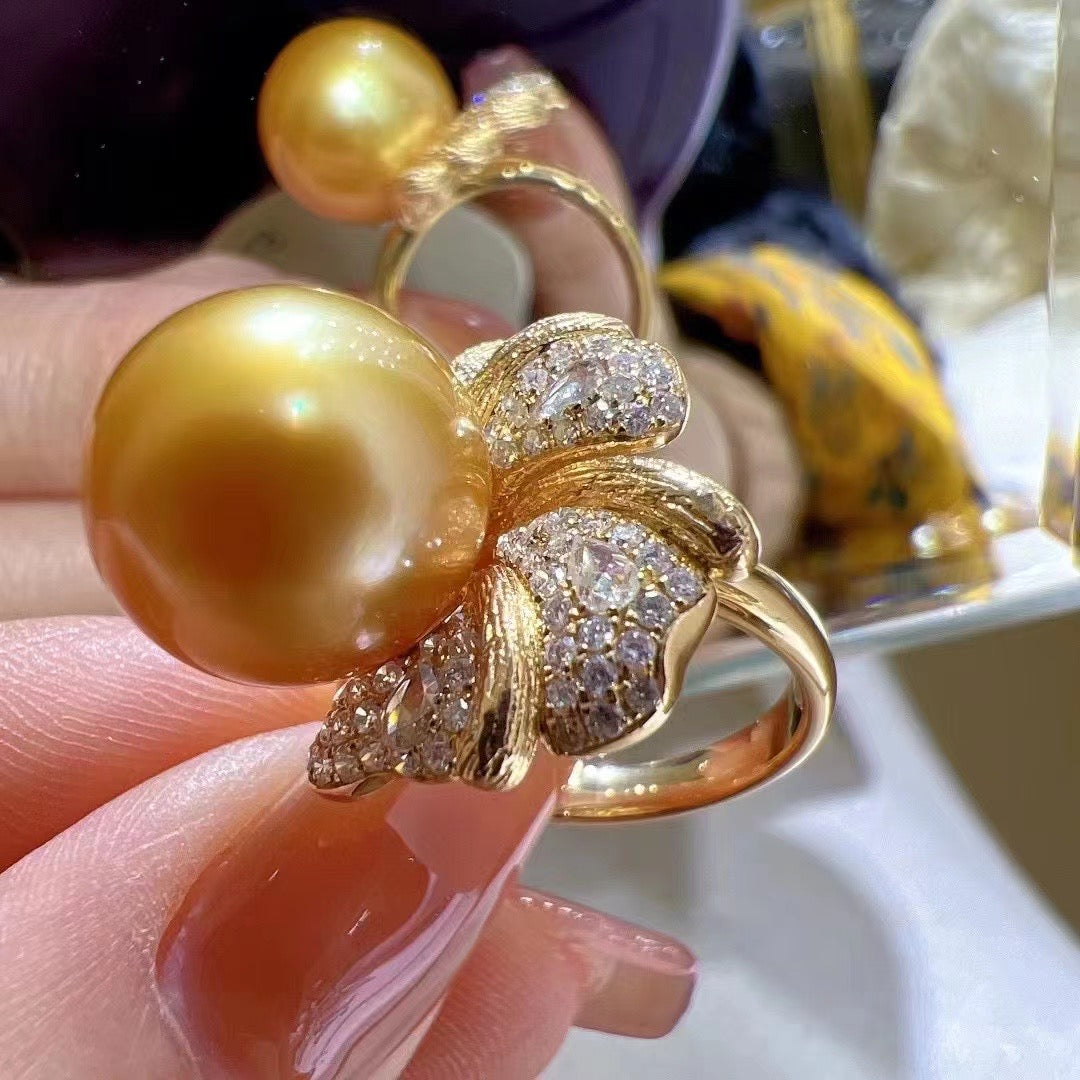 アクセサリー Hirotaka South Sea Pearl Chain Earring South Sea Pearl Floating Oval Earring Large size