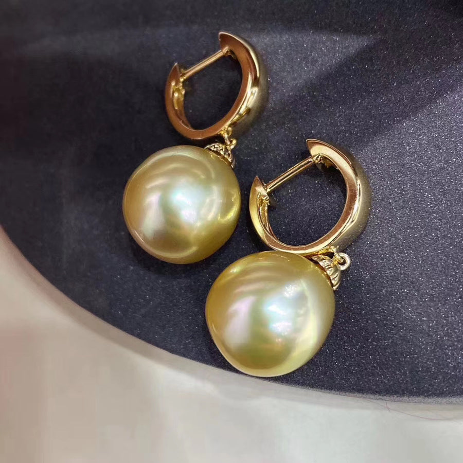 Golden south sea pearl earrings