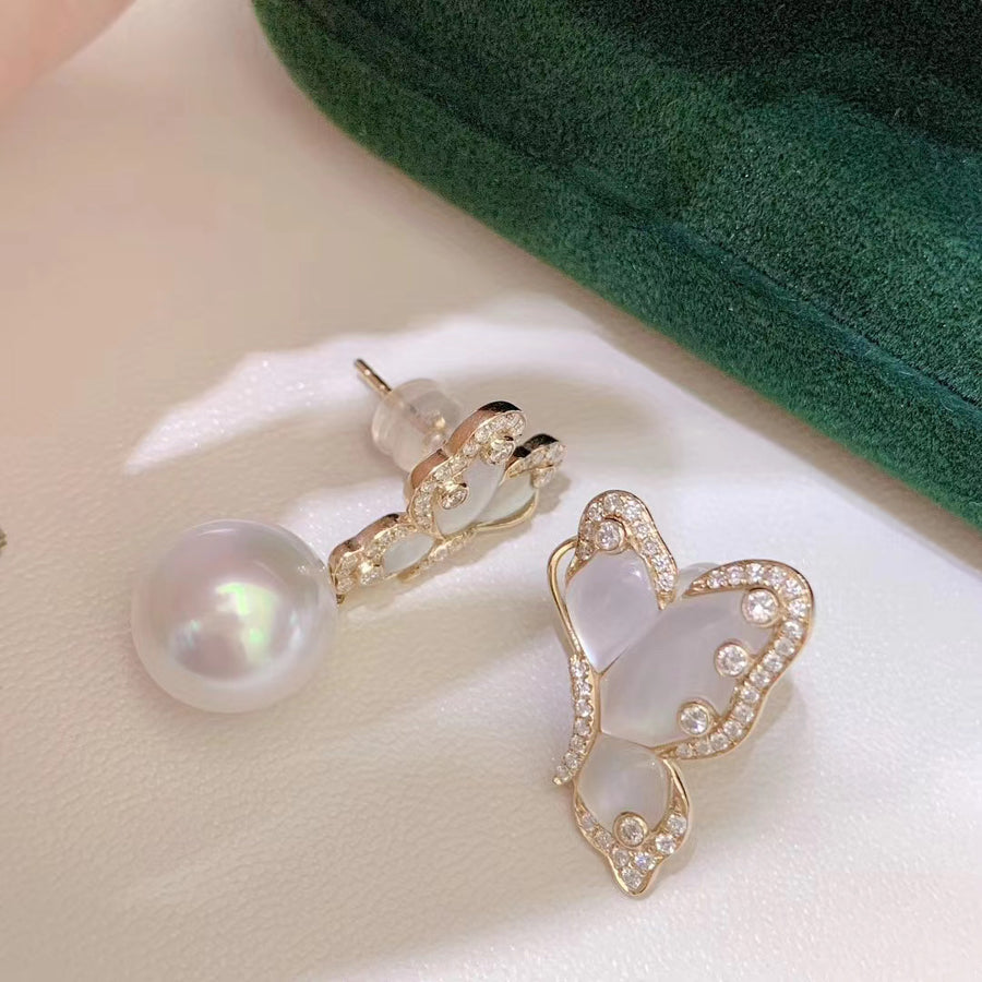 Diamond & South Sea pearl Earrings