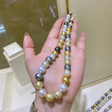 9-11mm Tahitian pearl & South sea pearl Necklace