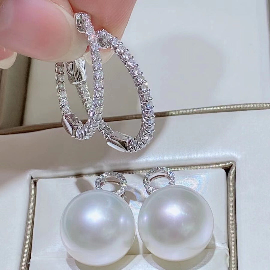 Diamond & South Sea pearl Earrings