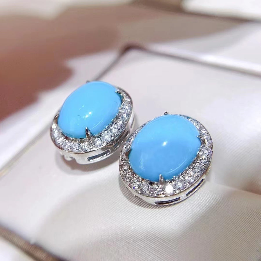 Turquoise & South Sea pearl Earrings