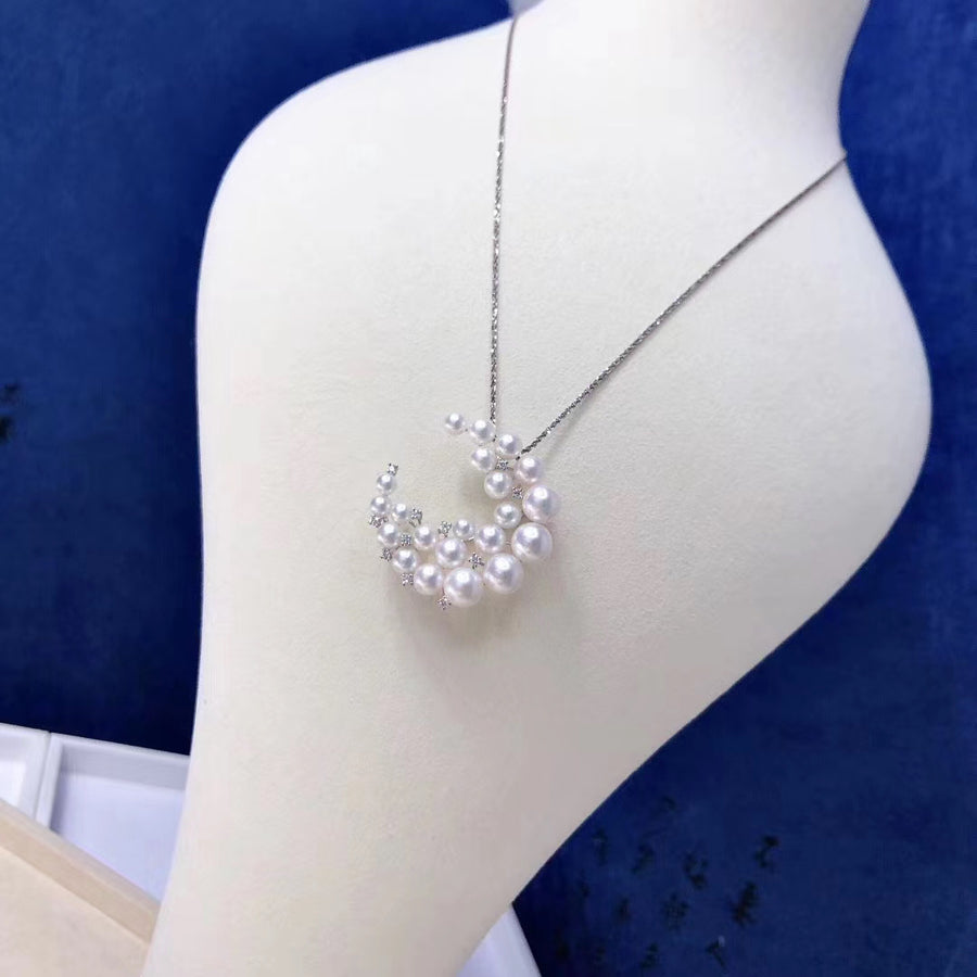 Diamond and Akoya pearl Brooch/Pendant