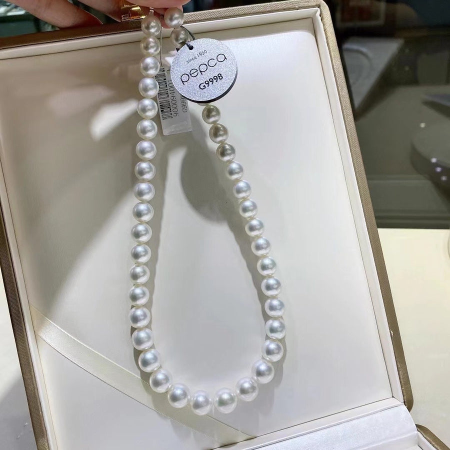 9-12mm Australian white south sea pearl Necklace