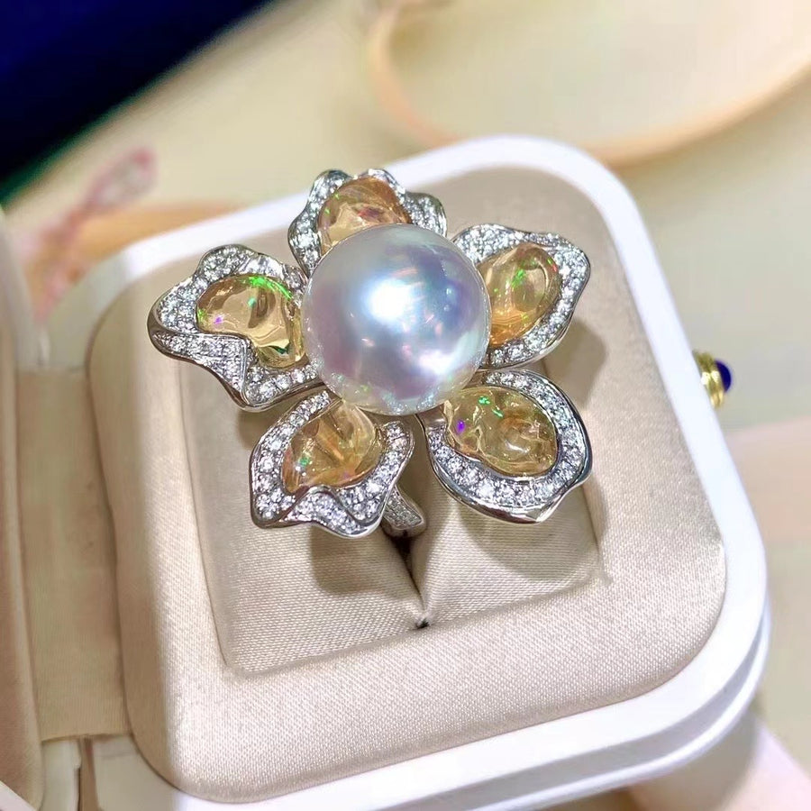 Opal & South Sea pearl Ring