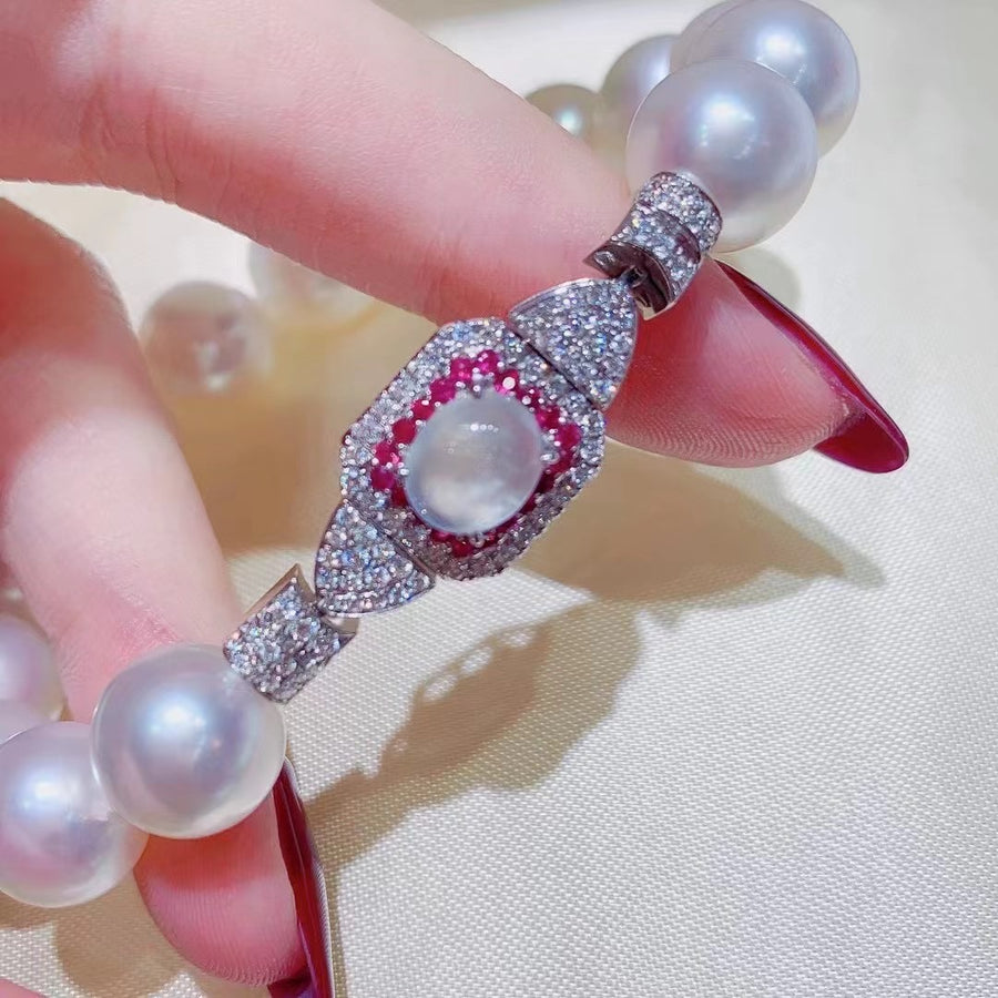 Jadite & South Sea pearl Bracelet