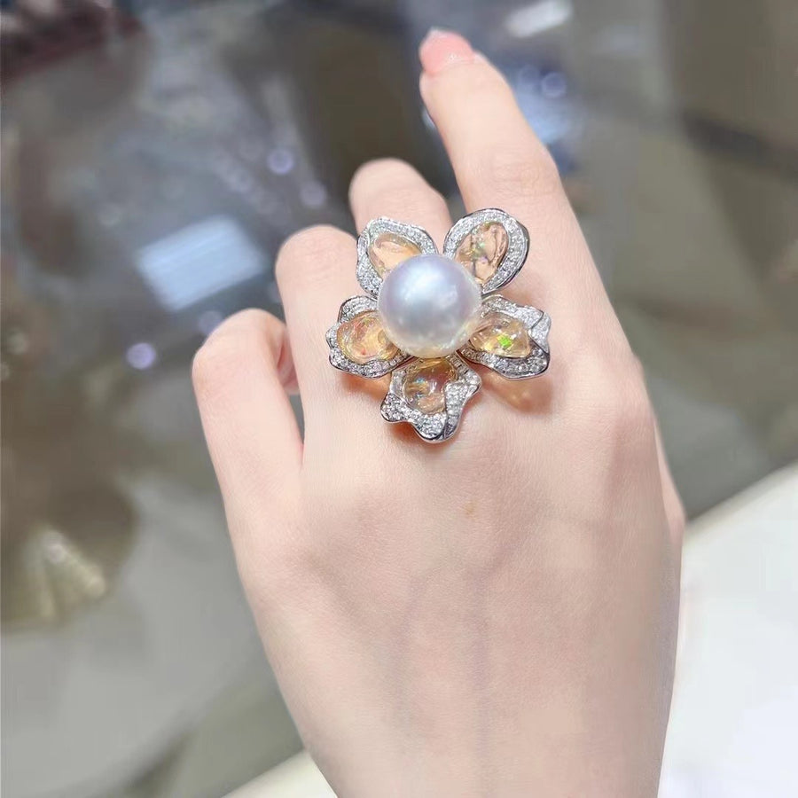 Opal & South Sea pearl Ring