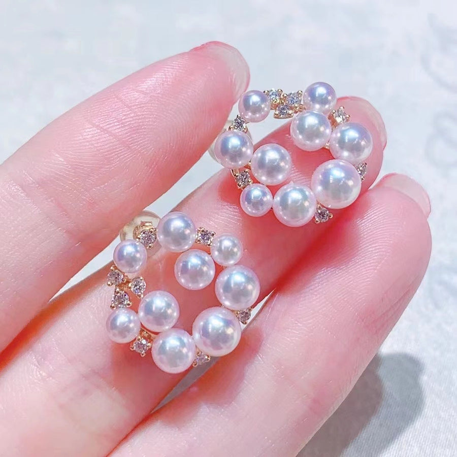 Diamond & Akoya pearl Ear Studs