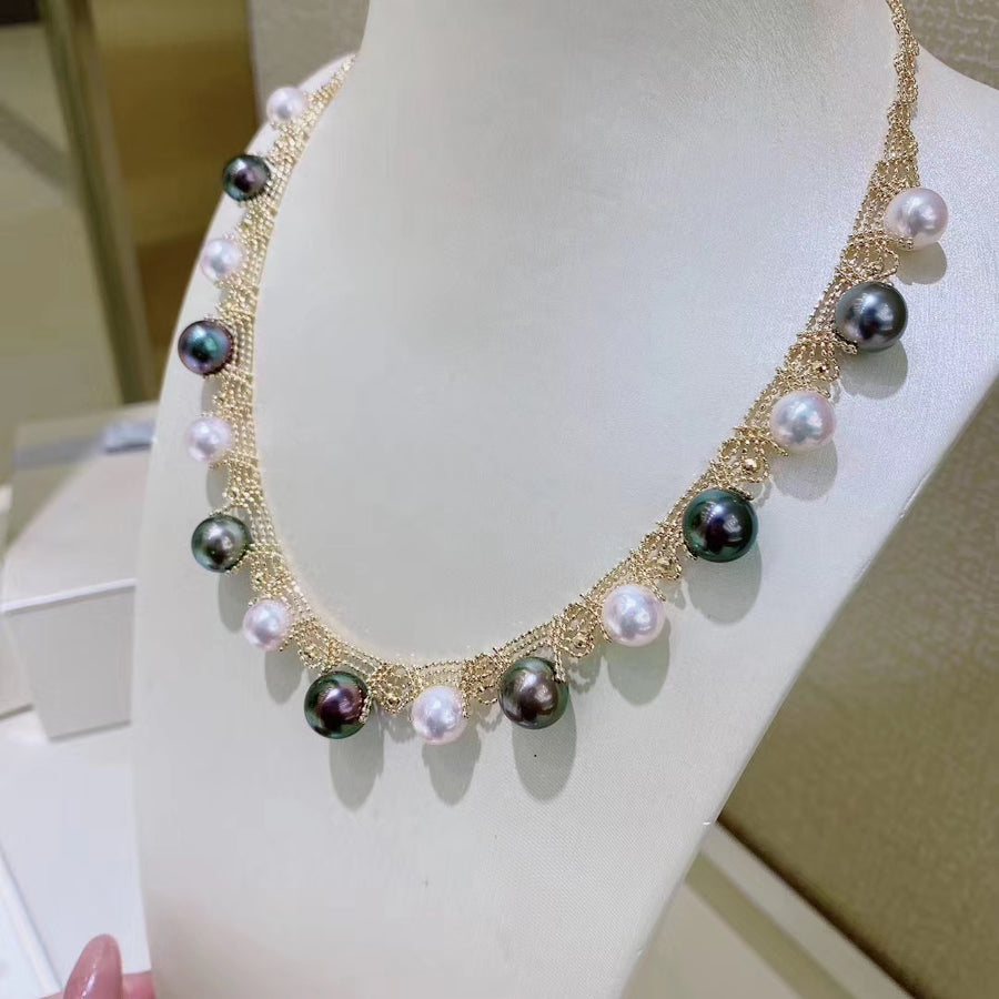 Tahitian pearl & Akoya pearl Necklace