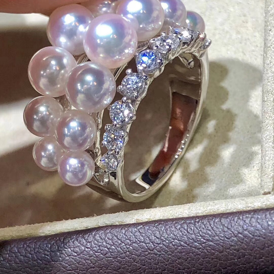 Diamond & Akoya Pearl Ring