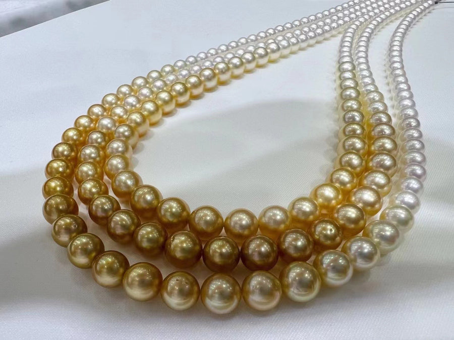 Four Season Colors | 6.5-9.2mm Akoya pearl & South Sea pearl Necklace