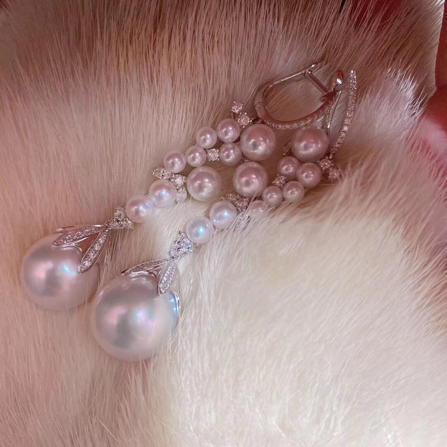 Akoya and south sea pearl earrings