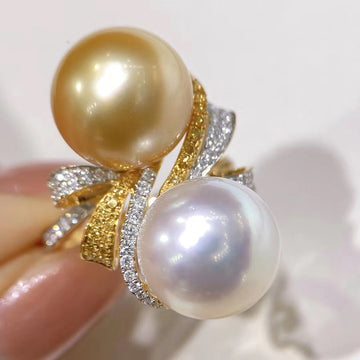 Double color South Sea pearl Ring